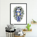 11CT Printed Full Embroidery Snowman Needlework DIY Cotton Craft Home Decoration
