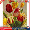 Canvas Painted Oil Paint By Numbers Tulips Flower Wall Art Bedroom Decor Newly