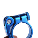 34.9mm MTB Bike Cycling Saddle Seat Post Clamp Quick Release QR Style Blue Newly