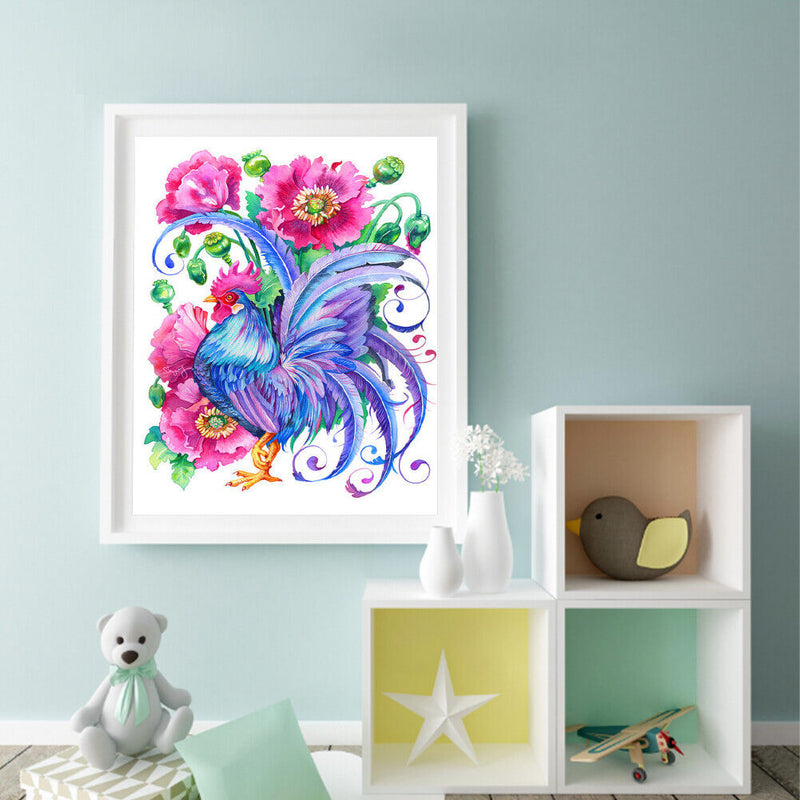 Animals in Flowers Partial Oil Paint By Number Kit DIY Frameless Drawing Pict