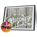 5D DIY Full Drill Diamond Painting Welcome Cross Stitch Mosaic Craft Decor Kit