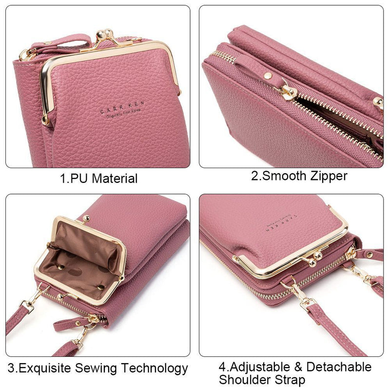 Wallet Purse Card Holder PU Leather Coin Purse Women Phone Bag Crossbody Bag