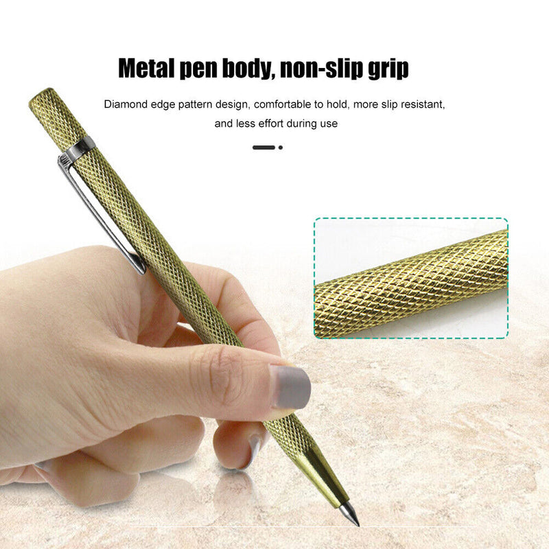 Tungsten Carbide Tip Scriber Pen Diamond Glass Ceramic Engraver (Golden)
