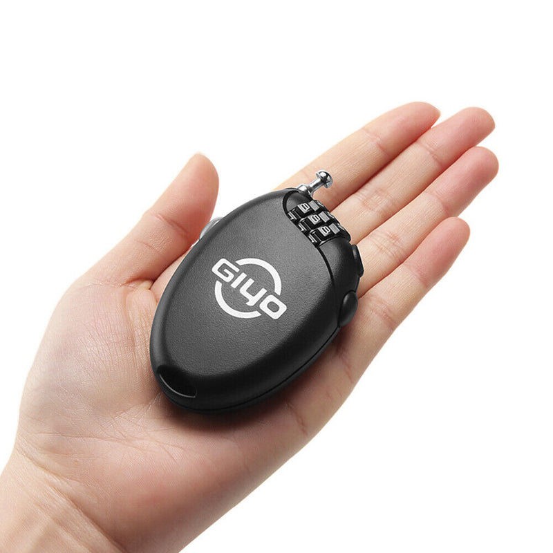 Retractable 3 Digit Combination Lock with 2 Feet Steel Wire Cable Lock for Bike