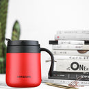 350ml Stainless Steel Vacuum Flask Handle Lid Portable Water Cup (Red) Newly
