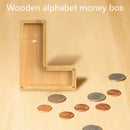Creative Saving Box 26 English Alphabet Wooden Money Storage Box Jar (L) Newly