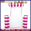 Striped Hammock & Armrest Pool Float Bed for Water Relaxing (Rose Red)
