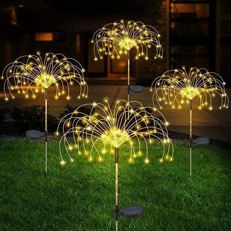 125LED Solar Fireworks Light Waterproof Dandelion Lamps for Outdoor Garden Patio