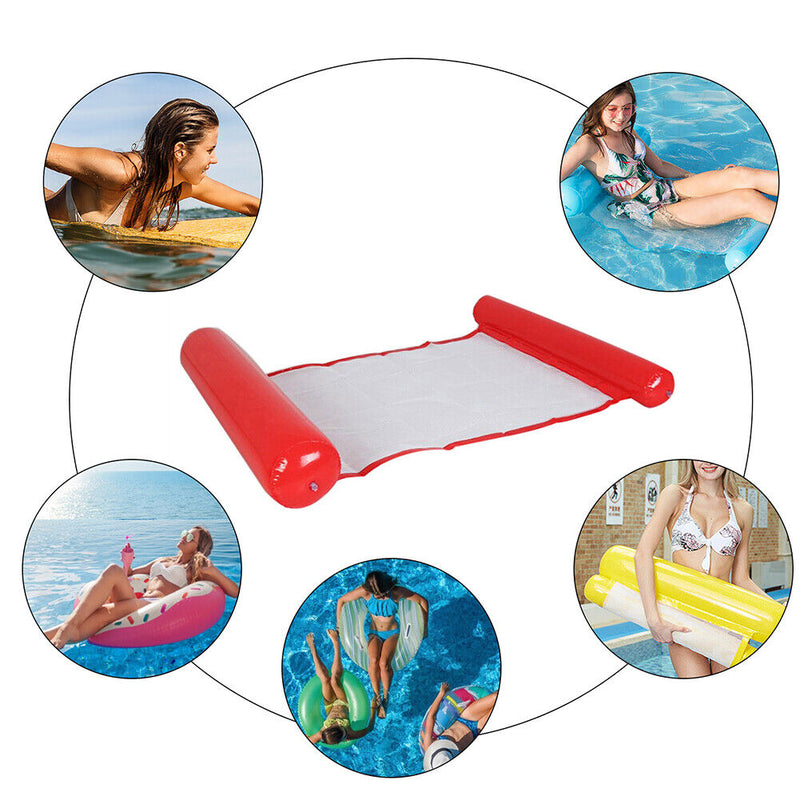 Foldable Water Hammock Swimming Pool Inflatable Air Mattress Floating Chair Bed