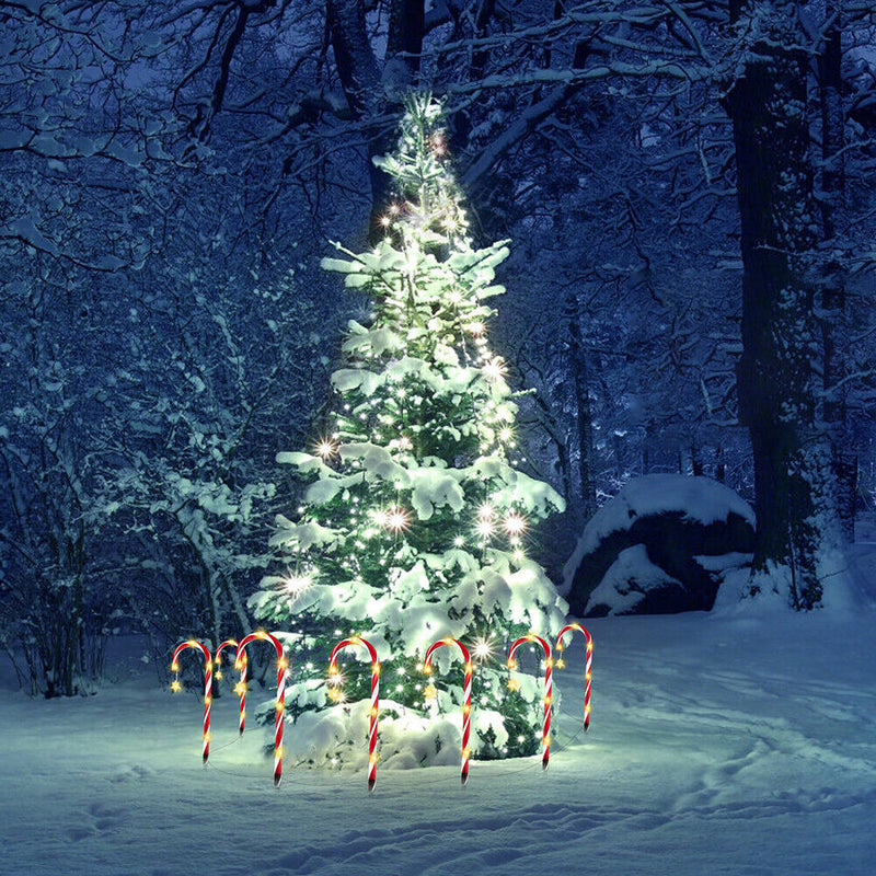 #A 60/72led Solar Candy Cane Lamp Create Festive Atmosphere for Holiday Party