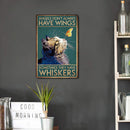 Retro Cat Butterfly Metal Plate Painting for Bar Pub Tin Plaques Wall Sign