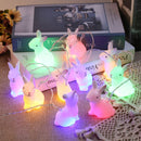 Easter Bunny String Lights 5 ft 10LED Rabbit Shaped Fairy Light (Colorful) Newly