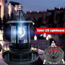 Lighthouse Solar LED Light 360 Degree Rotating Lamp Beacon Garden Yard Decor