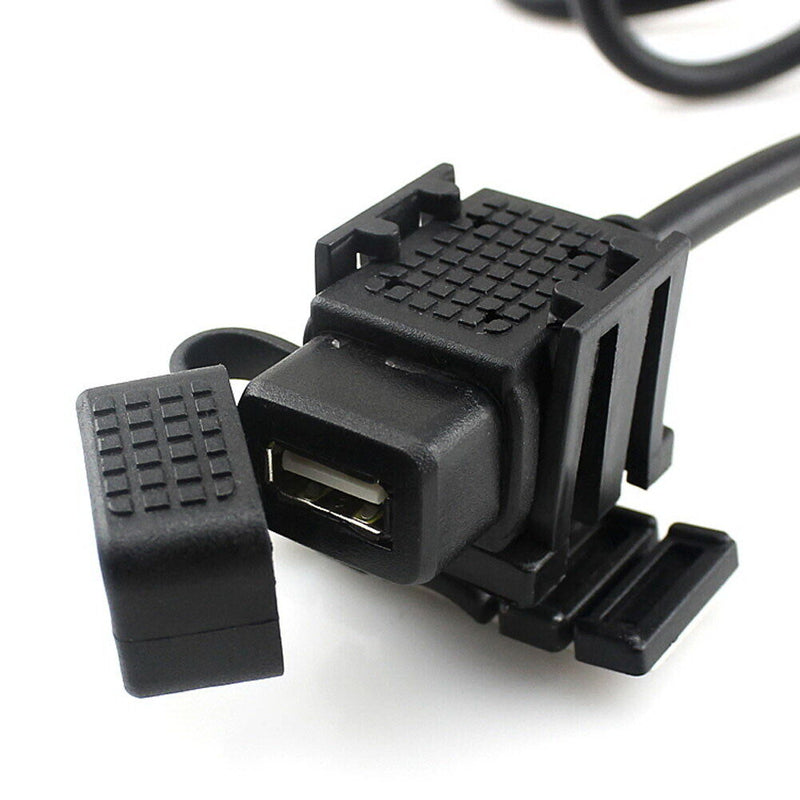 Motorcycle 2.1A USB Charger Power Adapter with Inline Fuse for Phone Tablet