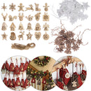 Wooden Pendant Number Label Countdown Hanging Tags Christmas Advent Calendar