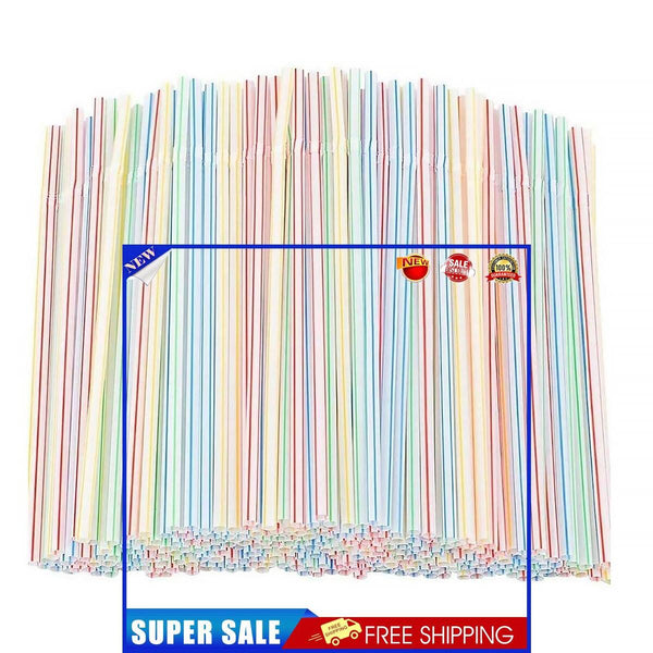 Drinking Straws Colourful Plastic Drinking Straws (600 Pack Ordinary)