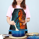 Kitchen Linen Apron Music Note Paint Picnic Coffee Shop Accessory Pinafore
