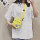 Fashion Women Canvas Patchwork Crossbody Bag Casual Mini Handbags (Yellow)