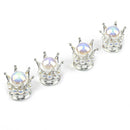 4pcs Universal Crown Car Tyre Valve Caps Dustproof Valve Cover Cap (White) Newly
