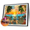 5D Diamond Painting Kit DIY Seaside Sunset Full Square Drill Mosaic Picture Arts