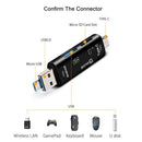 5 in 1 Type-C Micro USB OTG USB TF Card Reader HUB for Phone Laptop (Black)