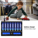 VC8 LCD Display 8 Bays Smart Battery Charger 18650 21700 AA AAA Battery Charger