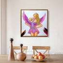 5D DIY Part Special Shaped Diamond Painting Girl And Animal Drawing MX084 Newly
