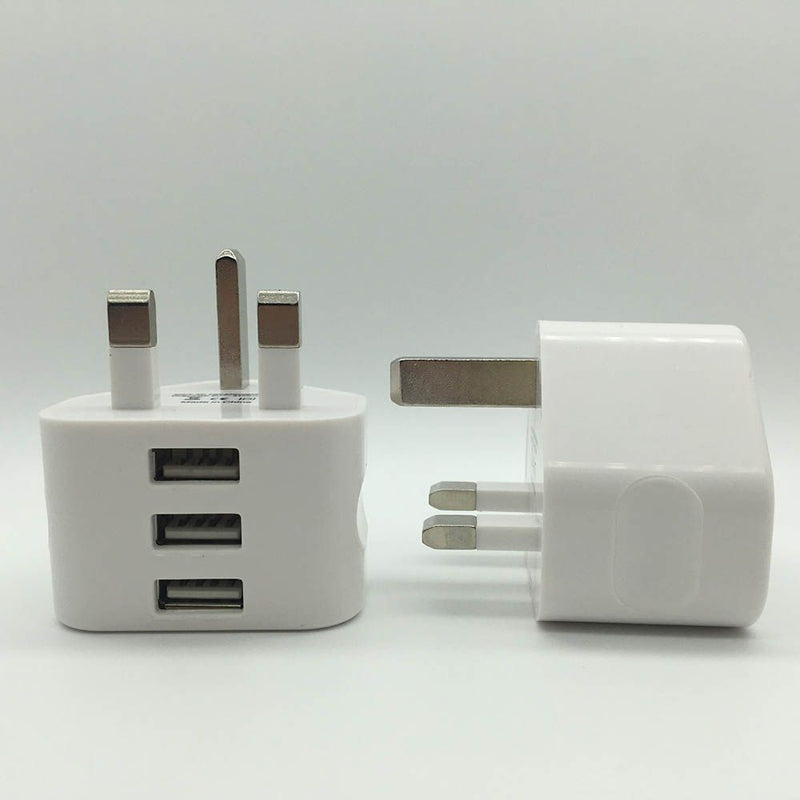 Dual USB UK Mains Wall Charger Charger Adapter USB Receiver Adapters 3 Pin Plug