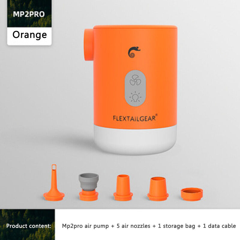 4 in 1 Mini Electric Inflatable Air Pump USB Outdoor Camping Light (Orange)