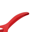 2 in 1 Silicone Omelet Tongs Non Stick Bread Grip Flipper Spatula (Red)
