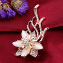 Chic Flower Crystal Enamel Brooch Clothing Pin Suits Dress Banquet Gift Newly