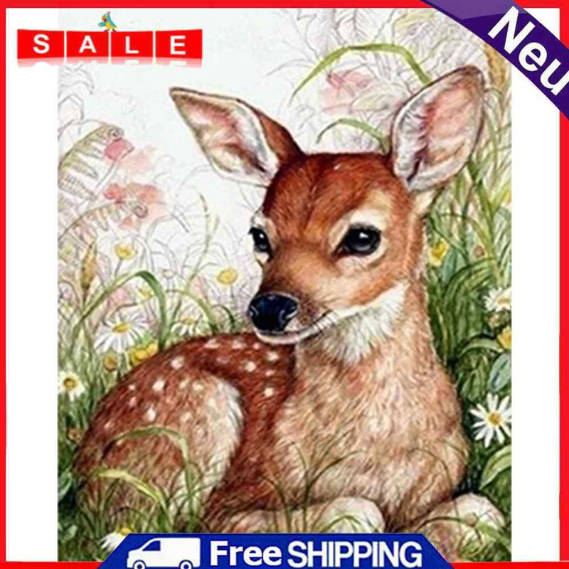 Oil Paint By Numbers Picture DIY Painting Little Deer Acrylic Paint Decor