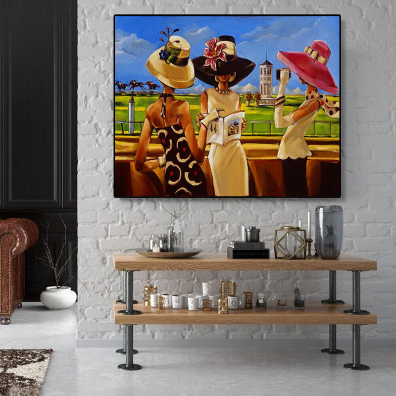 Painting By Numbers DIY Kit Gossip Women Hand Painted Canvas Oil Art Picture