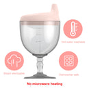 Baby Goblet No Spill Baby Sippy Cup Wine Glass for Baby Kid Party (Pink)