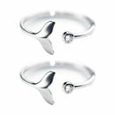 Tears Ring Crystal Opening Ring Fishtail Fish Wave Wave Inlaid Diamond Ring