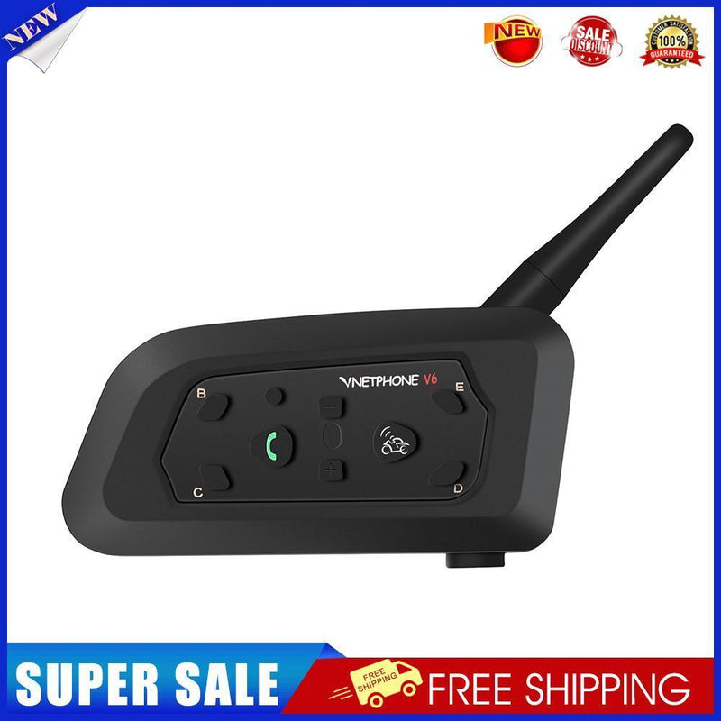 V6 1200M Motorcycle Bluetooth-compatible Helmet Headset Intercom Interphone