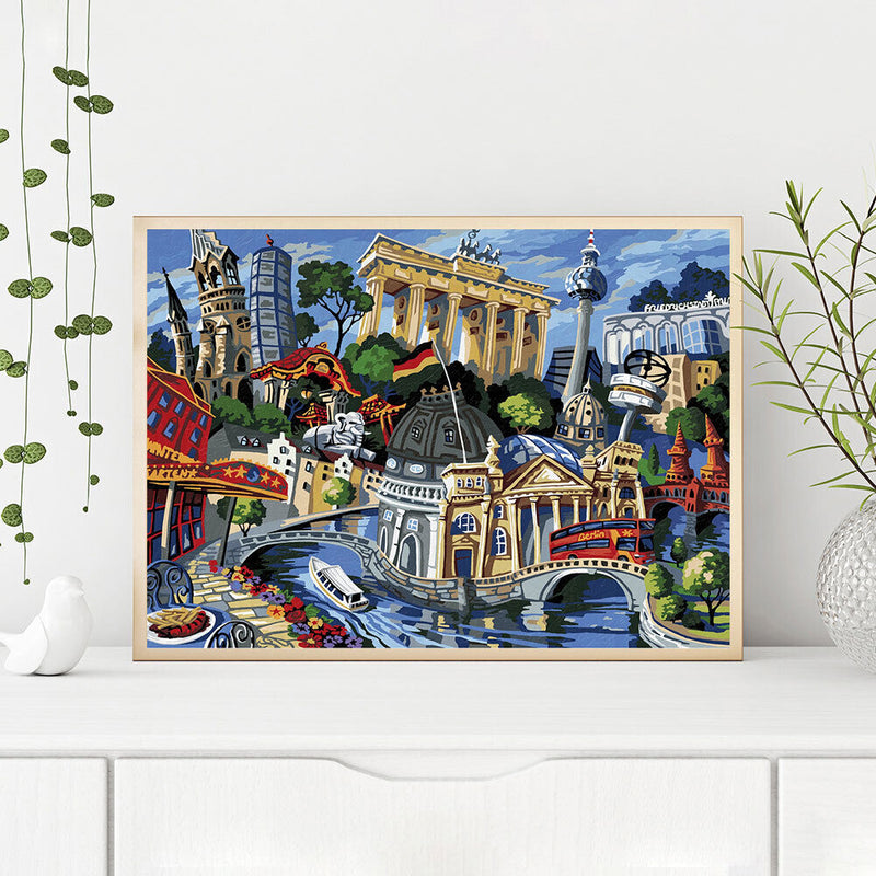 Old Buildings Oil Paint By Numbers Kits DIY Handpainted on Canvas Wall Art