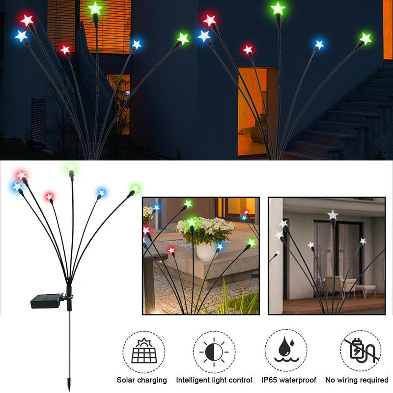 Solar Powered LED Lights kit Landscape Garden Firefly Swaying Light Law!