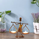 Creative Retro Metal Candle Holder Home Romantic Candlestick Ornaments (C) Newly