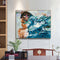 Girl and Dolphin Oil Paint By Numbers DIY Acrylic Painting on Canvas Drawing Kit