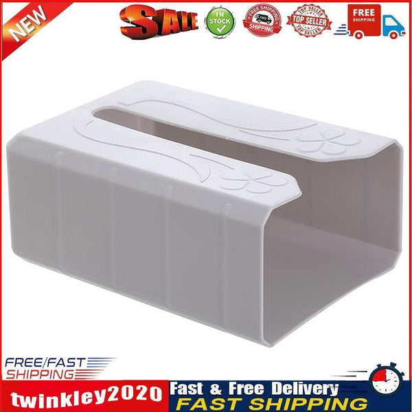 Plastic Tissue Box Napkin Holder Case Wall Mounted Home Desk Decor (Grey) Newly