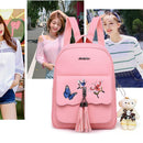 4pcs/set Fashion Women Butterfly Print Backpack Clutch Shoulder Bag (Pink)