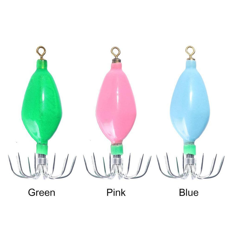 Hard Bait Luminous Squid Jig Hook 50.6g Octopus Fishing Tackle (Green)