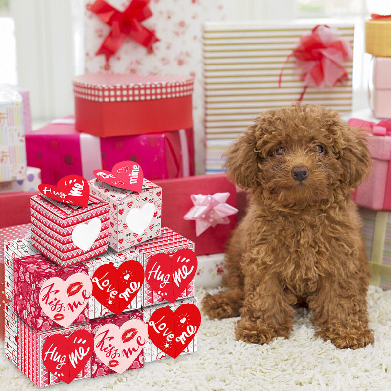 12 Packs Valentine s Day Treat Boxes with Window Goodie Bag Party Favor Sup