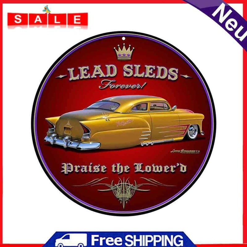 Lead Sleds Metal Plate Tin Sign for Bar Club Cafe Art Iron Painting Accessories