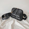 Women PU Leather Shell Wide Shoulder Strap Crossbody Messenger Bag (Black)