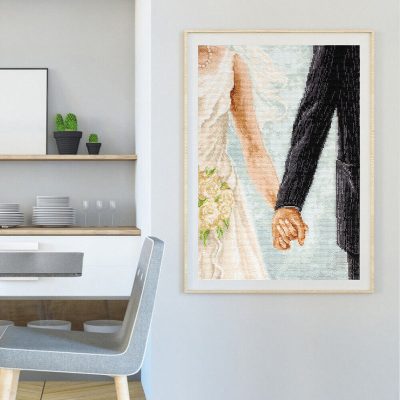 Full Embroidery Holding Hands Stamped 11CT Needlework Sets DIY Cross Stitch Kits