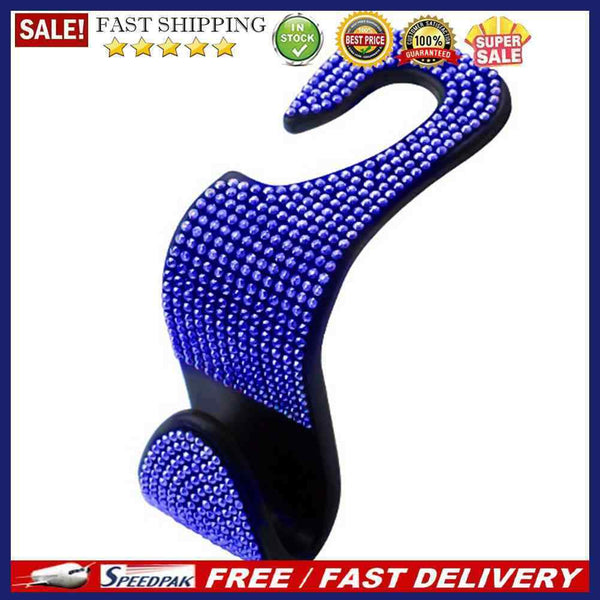 Car Back Seat Hook Bling Rhinestones Crystal Handbag Auto Headrest Hanger Hooks