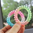 Girls Elastic Women Hairbands Rubber Telephone Wire Ponytail Holders Gradient