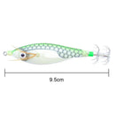 Luminous Artificial Jigs Fishing Lures Cuttlefish Catcher Tackle (Green Whi